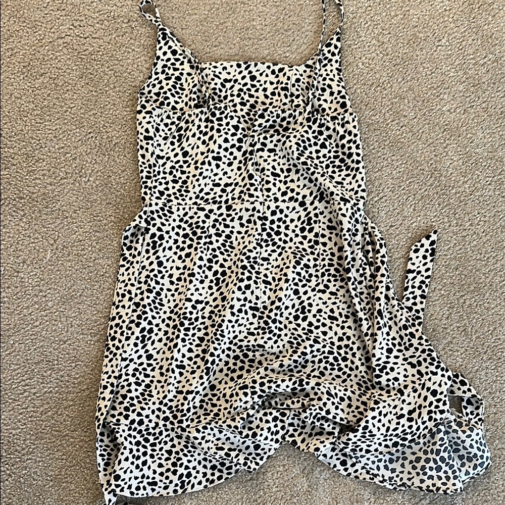 Stylish Black and White Spotted Dress